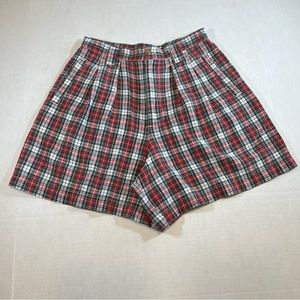 Essentials Sport Vintage checkered plaid shorts red/green women’s size 10